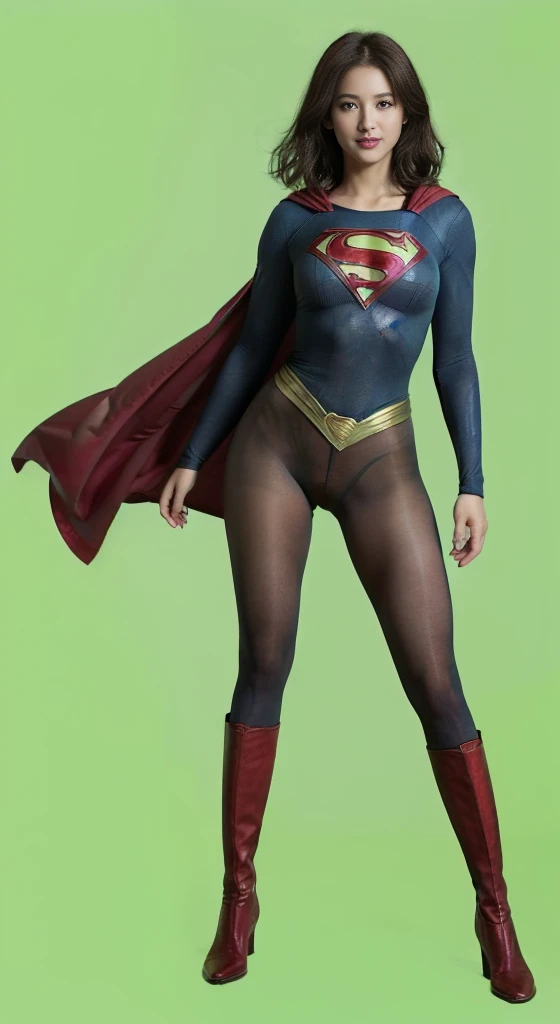 No background、(((Beautiful legs in black tights.)))、(((Legally express the beauty of your smile)))、((((Make the most of your original images)))、(((体にぴったりフィットするSupergirl Costume)))、(((Supergirl Costume)))、(((Beautiful Short Hair)))、(((She is winking cutely.)))、(((Please wear black tights....、Wear red boots)))、((Best image quality、8k))、((Highest quality、8k、masterpiece:1.3))、(((Preserve background )))、Sharp focus:1.2、Beautiful woman with perfect figure:1.4、Slim Abs:1.2、Wet body:1.5、Highly detailed face and skin texture、8k