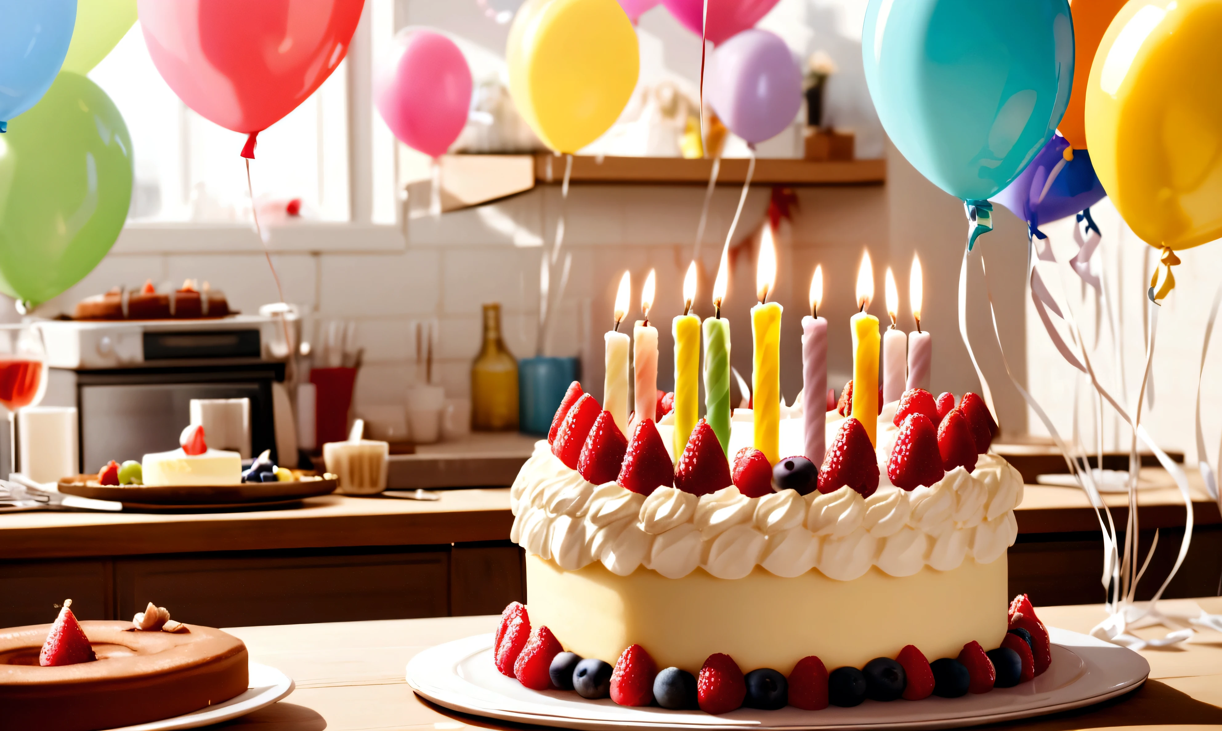 celebration cake,candle,balloon,happy atmosphere,photography