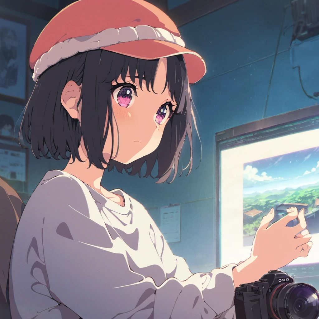 ((anime:1.4,illustration)),(masterpiece, top quality, best quality),(ultra-detailed, absolutely resolution),((16k, high res)), (((night sky spreading inside the hat)) ((cozy lofi illustration:1.4)), ((anime:1.4, illustration)),(masterpiece, top quality, best quality),(ultra-detailed, absolutely resolution),((16k, high res)) BREAK {lofi art, style of Laurie Greasley, style of Makoto Shinkai, anime aesthetic}, BREAK { (produces images with information than 40 million pixels with cinematic-like detailed textures shot on a Sony SLR).}