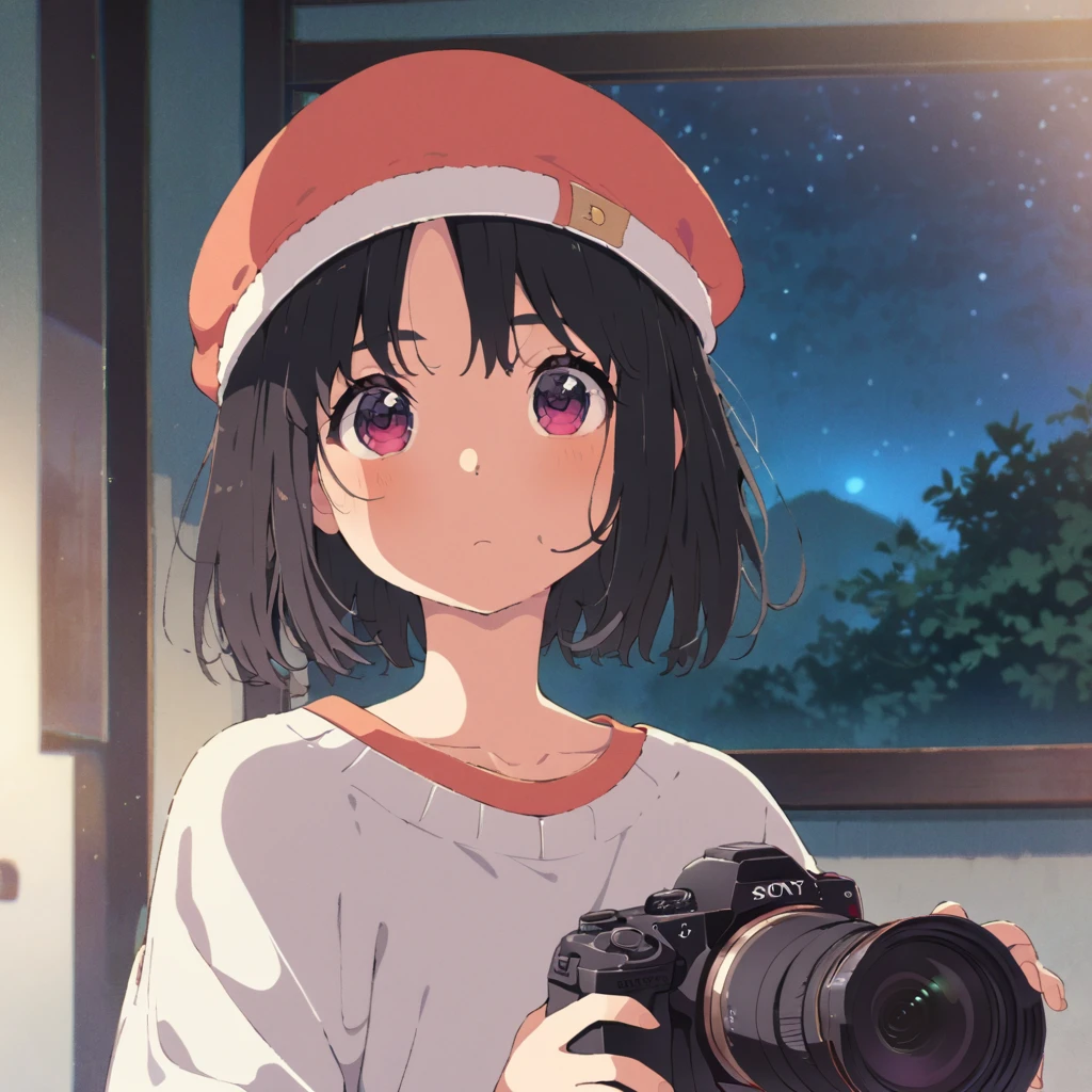 ((anime:1.4,illustration)),(masterpiece, top quality, best quality),(ultra-detailed, absolutely resolution),((16k, high res)), (((night sky spreading inside the hat)) ((cozy lofi illustration:1.4)), ((anime:1.4, illustration)),(masterpiece, top quality, best quality),(ultra-detailed, absolutely resolution),((16k, high res)) BREAK {lofi art, style of Laurie Greasley, style of Makoto Shinkai, anime aesthetic}, BREAK { (produces images with information than 40 million pixels with cinematic-like detailed textures shot on a Sony SLR).}