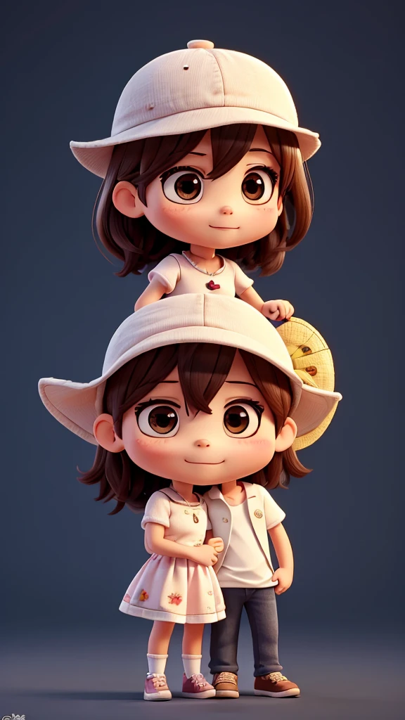 Chibi, Poster making, Couple’s Day, a little wearing a hat
