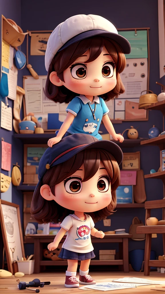 Chibi, Poster making, Couple’s Day, a little  wearing a hat 