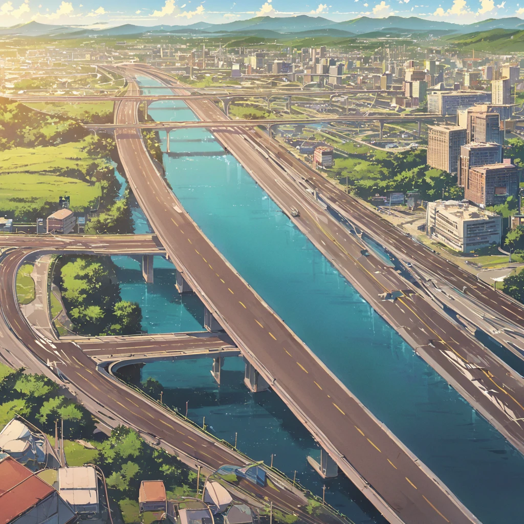 ((anime:1.4,illustration)),(masterpiece, top quality, best quality),(ultra-detailed, absolutely resolution),((16k, high res)), (((highway running through the ocean, highway stretching forever, landscape, wide view)) ((cozy lofi illustration:1.4)), ((anime:1.4, illustration)),(masterpiece, top quality, best quality),(ultra-detailed, absolutely resolution),((16k, high res)) BREAK {lofi art, style of Laurie Greasley, style of Makoto Shinkai, anime aesthetic}, BREAK { (produces images with information than 40 million pixels with cinematic-like detailed textures shot on a Sony SLR).}