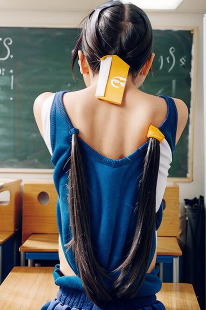 During class, Primary school students, upper body, (arms behind back:1.1)