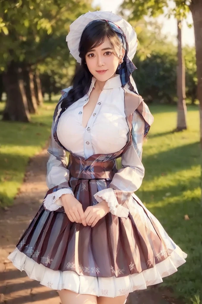 marian rivera,((White collar shirt、Light blue plaid pleated skirt:1.4)、foot, enchanting smile, closed clothes, polite attire, The face of beauty , Because I'm slender , abs:1.4, 30 years old, ((1 girl, alone)), ((full body)), ((huge breasts:1.3)), Breastfeeding A. to, (K, Raw photo, highest quality, Masterpiece 11.4), (realistic, photo-realistic:1.37), (micro:1.4), exposed , ((diamond necKlace)), earrings, glamorous, white sKin, ((in a luxurious hall), looK at viewers, thick brunette hair, long hair, (lit), dynamic pose, (), ((beautiful eyes), erotic, HDR, very detailed, ambient occlusion, nature, harmonious composition, fine art photography, beauty , excellent anatomy, exposed detail