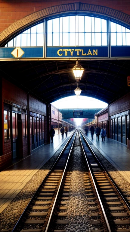 Western city. railroad station