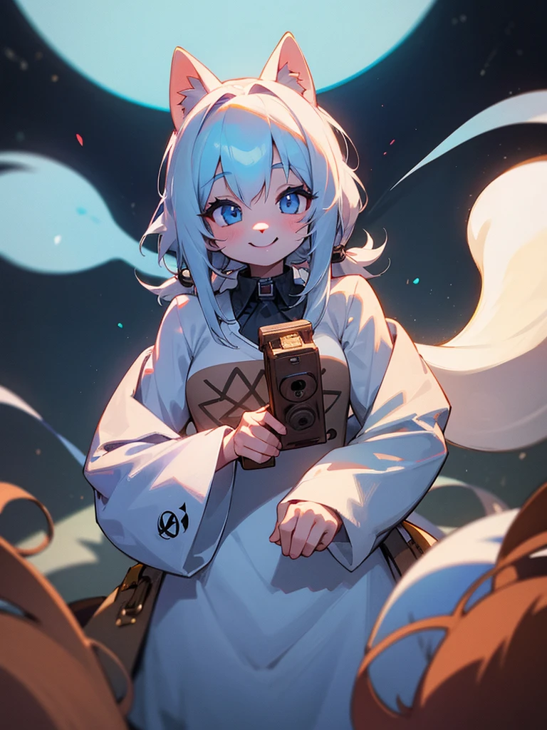 high quality, furry,  looks into the camera lens and smiles,In Ghost Town