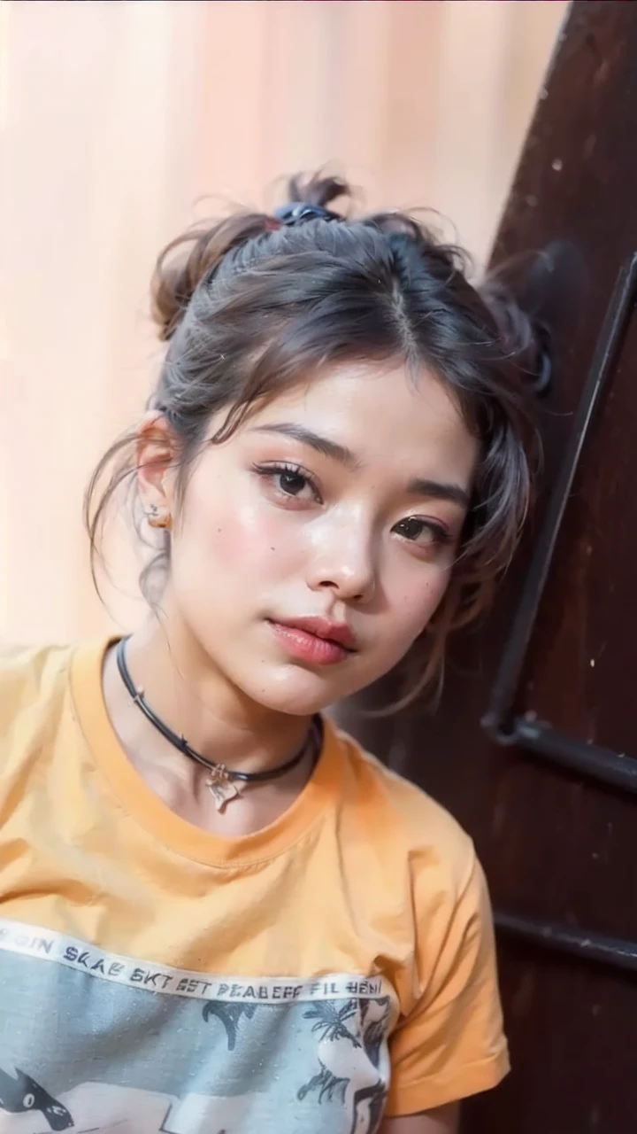 (realistic:1.3) , finely detailed, quality, (masterpiece:1.2) , (photorealistic:1.2) , (best quality) , (detailed skin:1.3) , (intricate details) , ray tracing, dramatic, 1 girl, (cute korean Ethereal Female), (film grain:1.2), Skate park, Skateboard ramps, Graffiti, Half-pipe, Rails, Skaters, Bikes