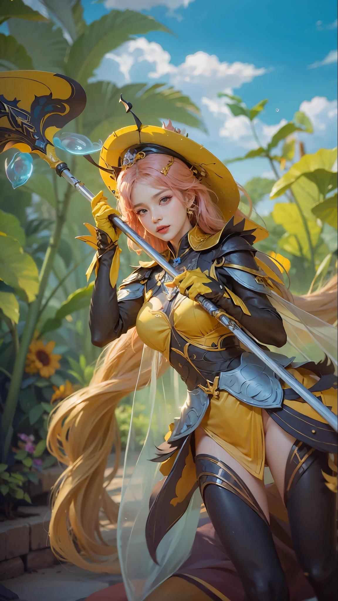 a close up of a 4 girls  ,pink hair , big booobs ,  shadowbringers cinematic, 4 k detail fantasy, a beautiful fantasy empress, game cg, xianxia fantasy, xianxia hero, 2. 5 d cgi anime fantasy artwork, cinematic goddess close shot, ruan jia and artgerm, wow 4 k detail fantasy, hyperdetailed fantasy character