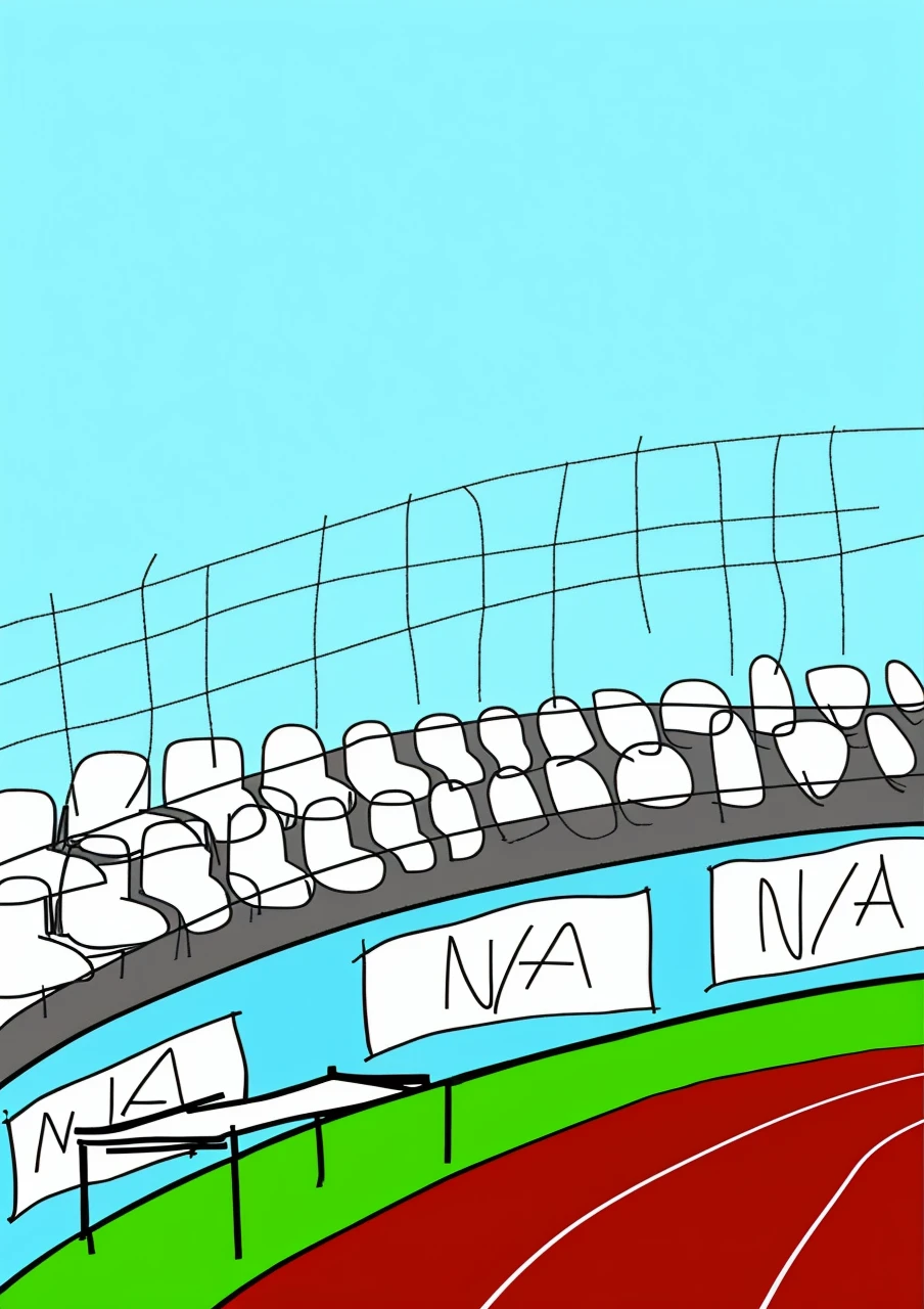 Curved race track,There is no person.,open field,Japanese school