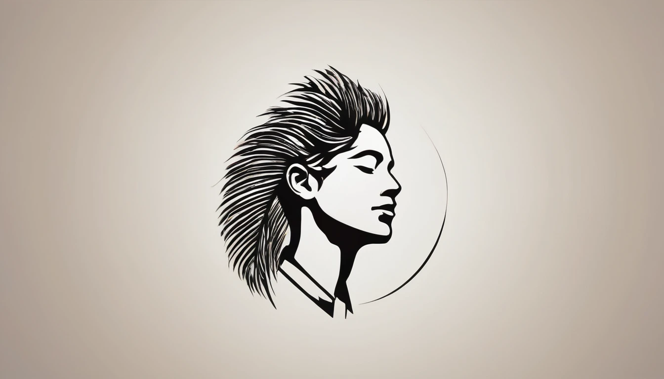 Create a modern, minimalistic logo design for a brand about music and dreams called " Penamemoria" . The logo must be in minimalistic style and convey a sense of storytelling, music and dreams. The logo of a special, unique, memorable, captivating feather. Half of the feather is the face of a boy guitarrist, and the other half is a feather of memories