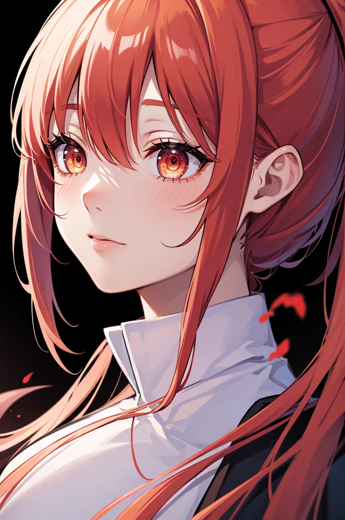 masterpiece, best quality, (extremely detailed CG unity 8k wallpaper, masterpiece, best quality, ultra-detailed, best shadow), (detailed background), (beautiful detailed face, beautiful detailed eyes), High contrast, (best illumination, an extremely delicate and beautiful),1girl,((colourful paint splashes on transparent background, dulux,)), ((caustic)), dynamic angle,beautiful detailed glow,full body, blood splash on face. close up of a woman, anime girl with red hair and a white shirt and tie, a character portrait by Yang J, pixiv, shin hanga, portrait of an anime girl, female anime character, portrait anime girl, portrait of asuka langley soryu, beautiful anime portrait, detailed portrait of anime girl, anime character, realistic anime artstyle, anime girl portrait, anime character portrait, bangs