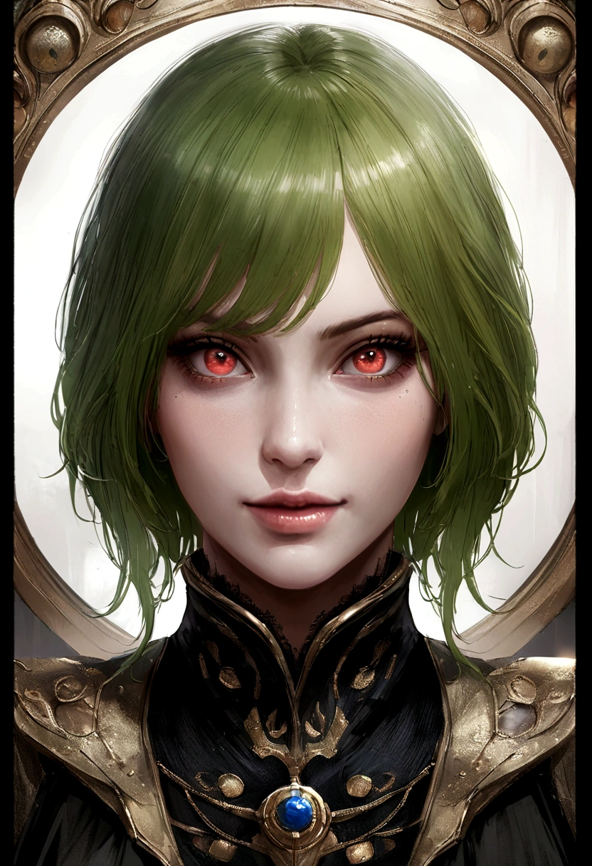 realistic woman, yeux vert, 1m75, souriante, trait expressif