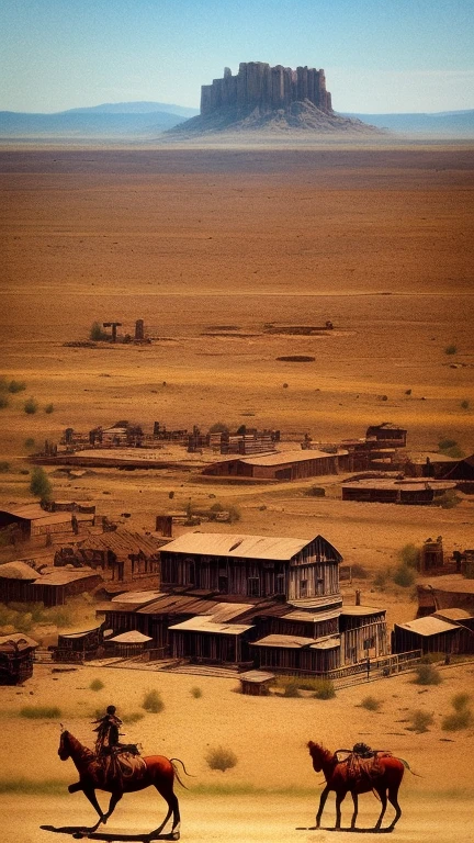 City on the plains in wild west style.