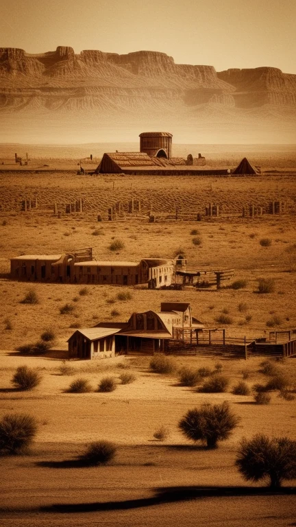 City on the plains in wild west style.
