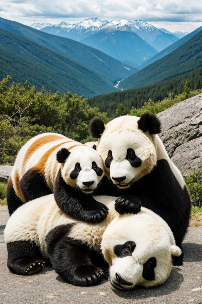 Panda Meditating Mountains