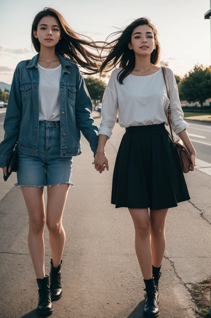 Two friends holding hands