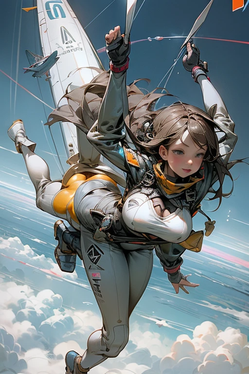 Ultra HD、Ultra high definition、Noise Reduction、perfection、Image quality adjustment、balance、girl、plane、transport plane、Airborne Brigade、sky diving、parachute、blue sky、Camel Toe、Giant tit、?????? Puffs、Cleavage、Plump、Super big breasts、Super big butt、Bubble butt、I&#39;ll fly higher than anyone else！