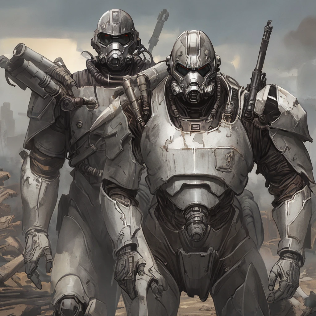  detailed face, intricately detailed, dramatic lighting power armor, titanium,warzone-apocalyptic, natural backlighting, helmet off, fullbody,combat