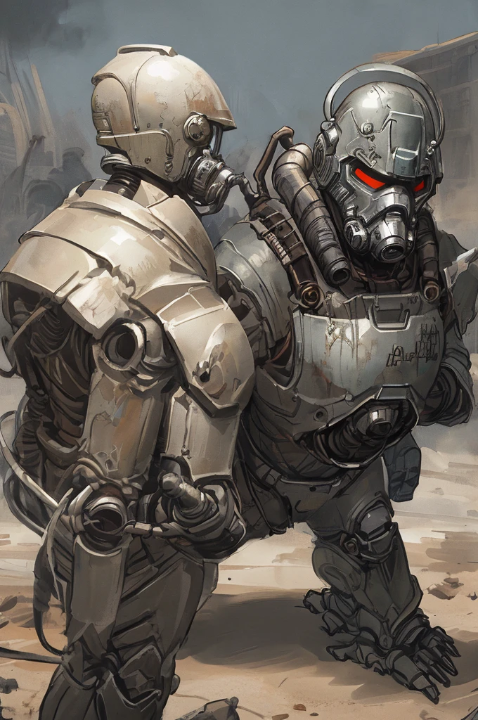  detailed face, intricately detailed, dramatic lighting power armor, titanium,warzone-apocalyptic, natural backlighting, helmet off, fullbody