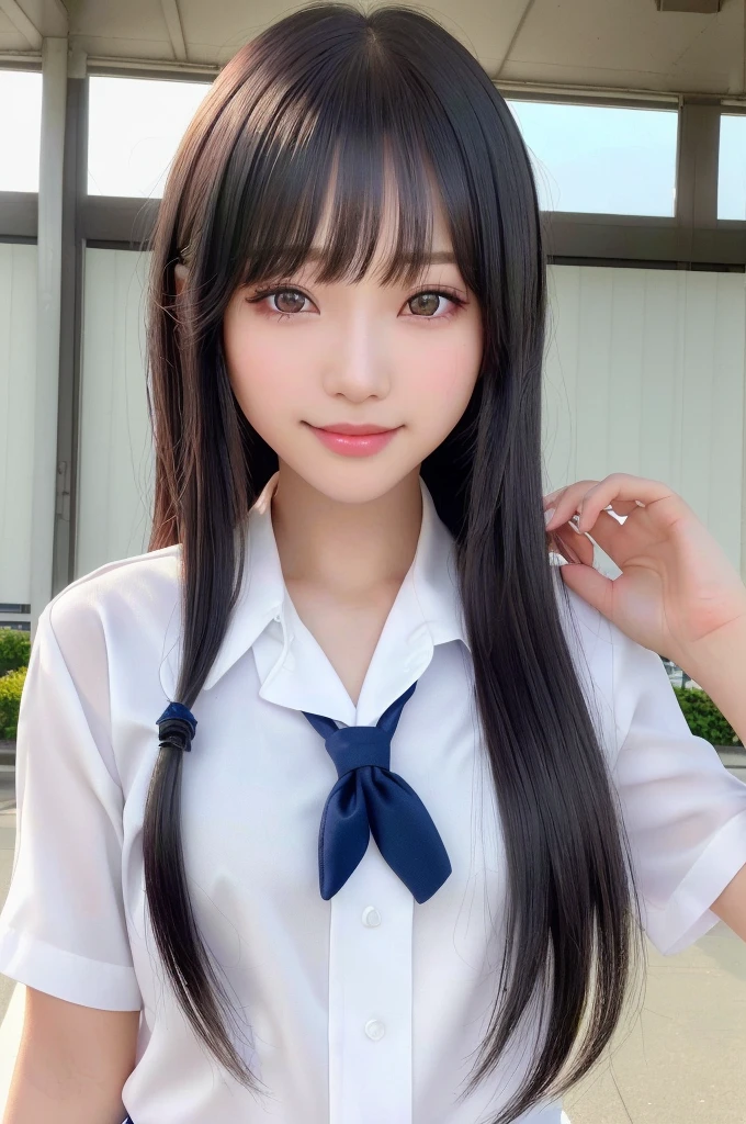 nsfw,(naked)、Beautiful nipples、13 years old、8k,Highest quality, Ultra-detailed, 超High resolution, Realistic, RAW Photos, Absurd, People Girl, Young and beautiful woman in Japan,Short bangs、 Super cute face, Attractive person, Long Bob Hair,smile,(school uniform:1.3),Beautiful Eyes,(the wind is strong:1.3), 混雑した道をsmileで歩く,Glossy Lips, Double eyelids on both eyes, Natural Makeup, Long eyelashes, 光沢のある滑らかなライトブラウンのLong Bob Hair, Asymmetrical bangs, Shiny skin, Center image, High resolution, Attention to detail, Detailed hairstyle, Detailed face, Octane Rendering, Vibrant, Ultra-realistic, Perfect limbs, Perfect Anatomy