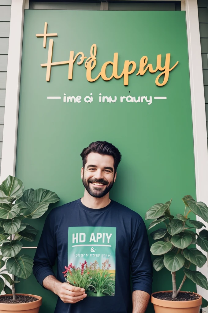 Image with plants that says Happy Dad&#39;s Day 