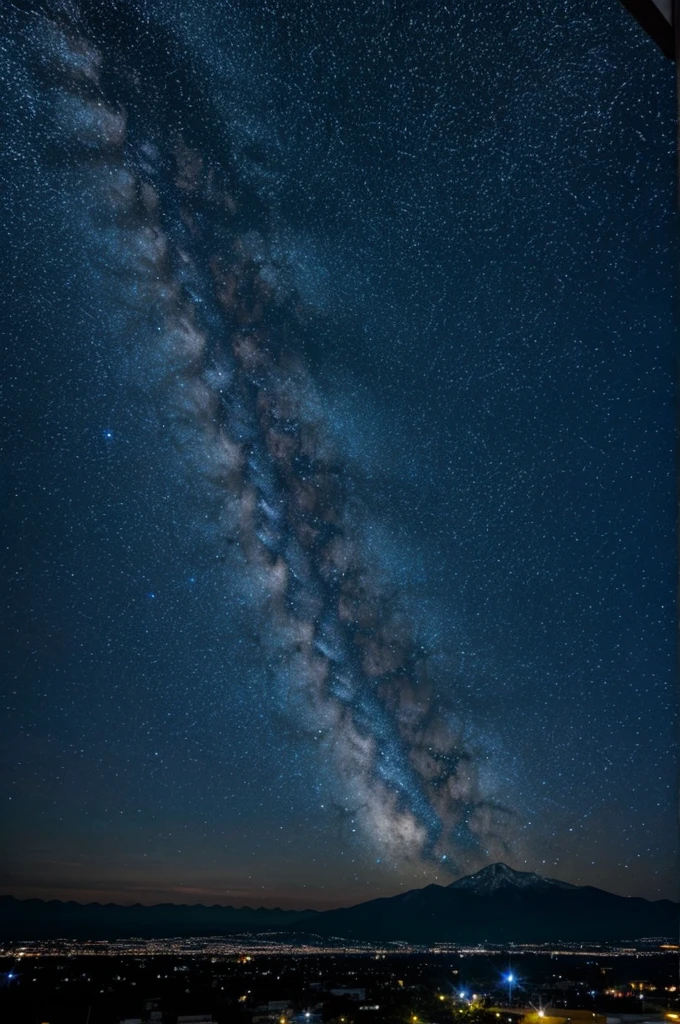 Cielo semi nublado con tres estrellas brillantes que resalten...