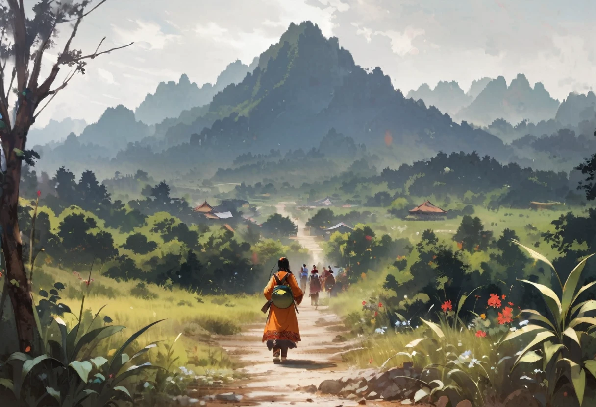 Dynamic Angle、In the jungle、Amazoness Village、Indian Village、background、scenery
