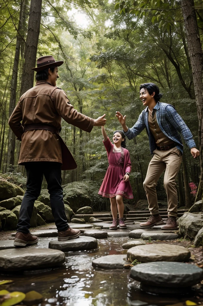 They return to the playground, where they use the magical stones to throw a party. Animals from all over the forest join in, including the talking stepping stones and the wise owl. Everyone dances, laughs, and enjoys the feast..
Action: Benny, Lucy, Max, and Rocky sit together, talking about their adventure. They learn that teamwork, friendship, and a sense of humor can make any challenge fun and rewarding. They promise to go on more adventures together.
Closing Scene: The Promise of New Adventures
