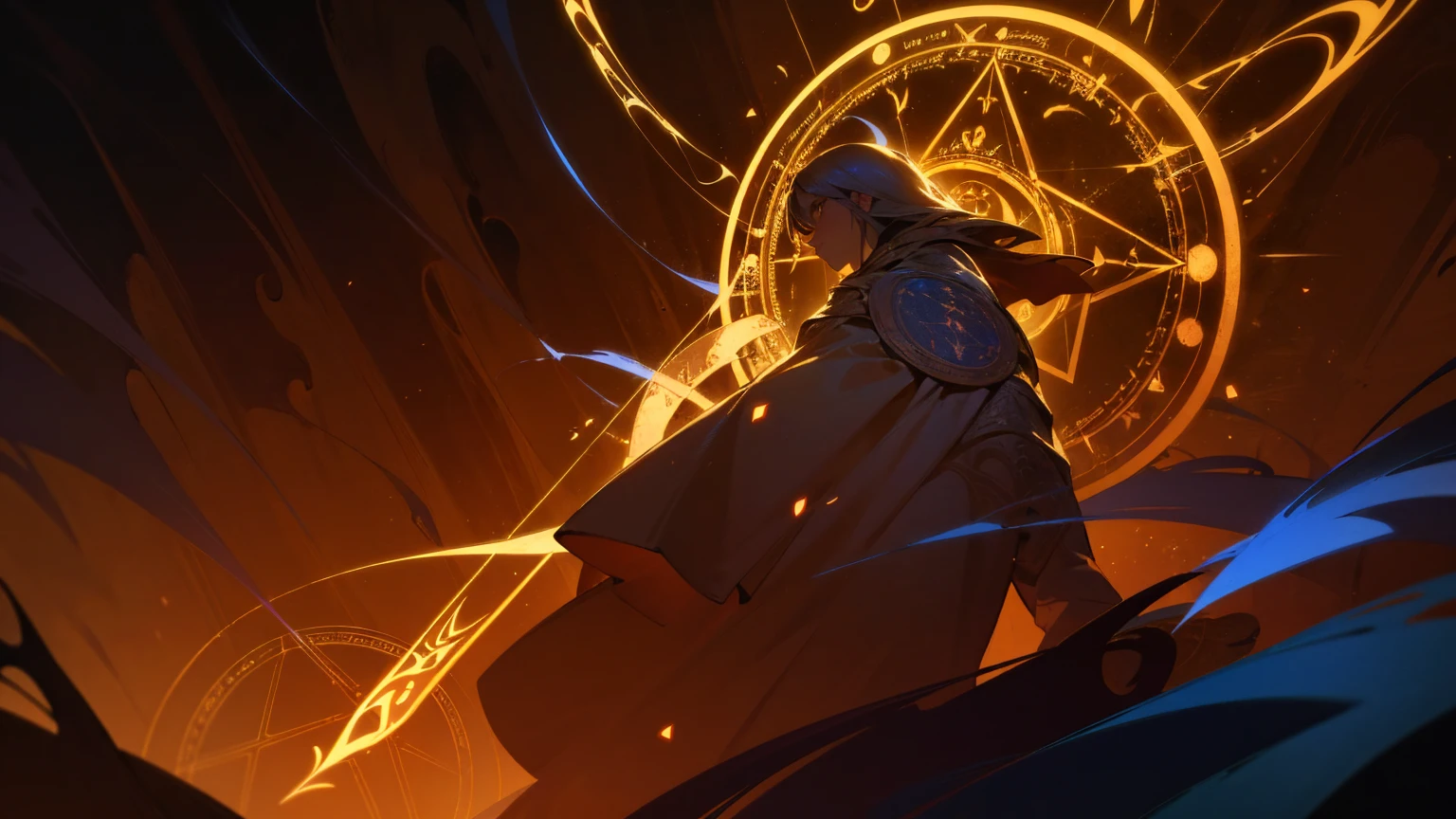 A powerful magical circle with golden parts, dark fantasy, no characters, illustration, masterpiece, highly detailed, best quality, intricate details, dramatic lighting, cinematic composition, mystical energy, ethereal atmosphere, fantastical elements, otherworldly magic, glowing runes, arcane symbols, ethereal energy, dramatic shadows, mysterious aura, captivating visuals
