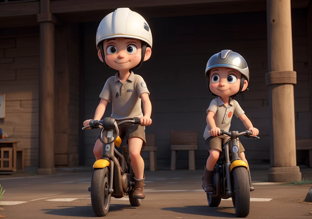 Cylce riding with helmet