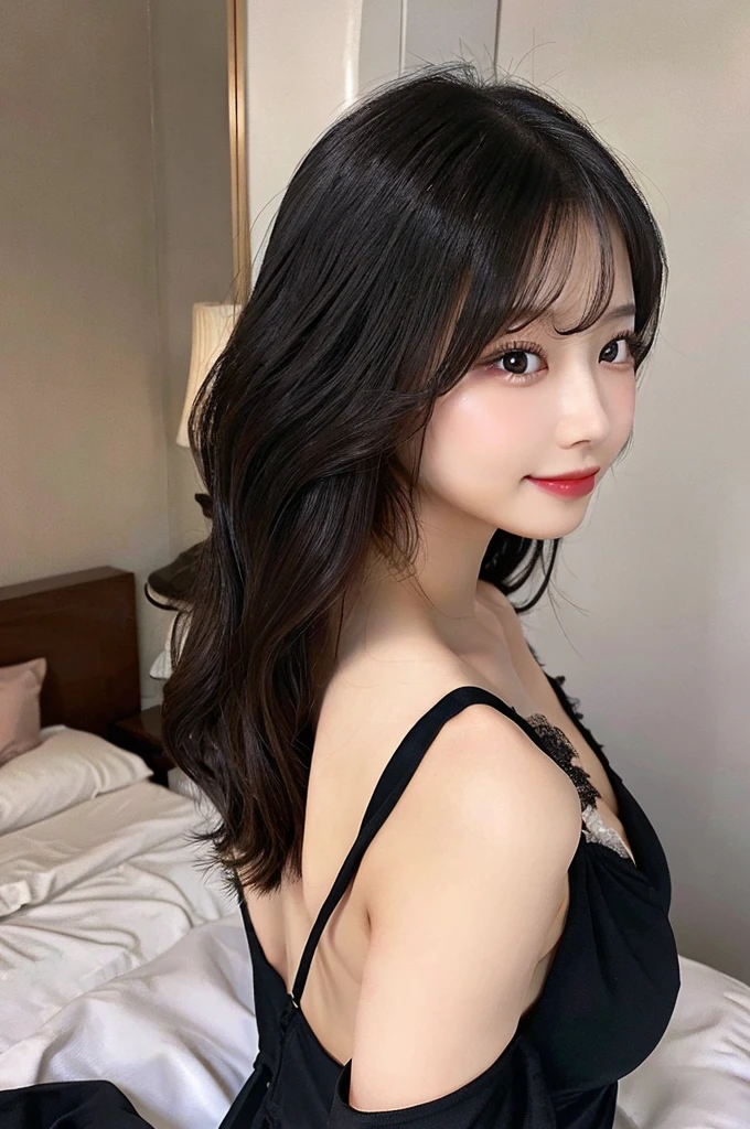 Tabletop, Highest quality, shape, Very detailed, finely, High resolution, 8k wallpaper, 完璧なダイナミックな構shape, Beautiful and exquisite,ランダムなcute髪,,Natural color lip, Bold sexy pose,smile、20-year-old girl、cute、Looking into the camera,Always blur the background,Perfect and beautiful face,Slim face and figure,Big eyes、Putting on gal makeup,Small face,Shooting from below、Blurred Background,Cyberpunk Fashion、Change pose randomly、Randomly change the shooting angle and position、Top to bottom々Shoot from the right angle and direction、Tight waist、Expressions for enduring intense pain、Actual photo