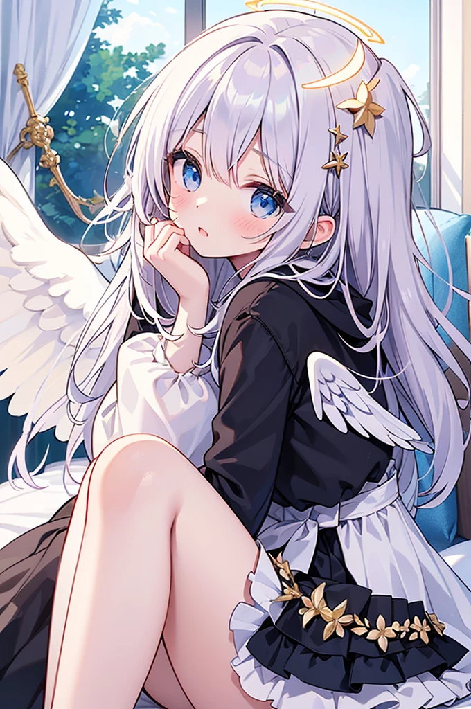 ((masterpiece)),((highest quality)),((anatomical)),((realistic)),((detailed description)),((cute)),((女の子のcute部屋)),(((fallen Angel))),((beautiful eyes)),((baby face)),((petite)),((smile)),((white teeth)),((Black wings)),