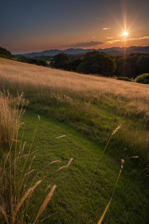 landscape、Japanese silver grass、evening