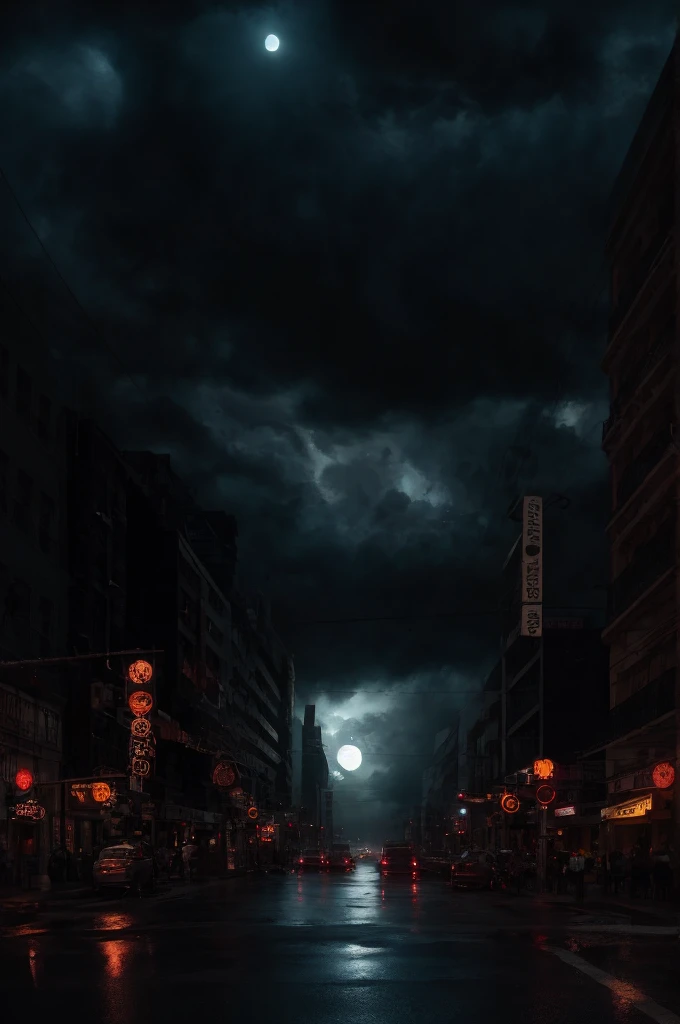 photo of several giant black otherworldly organic creatures with cable-like hanging tentacles flying through the streets of a metropolis after the apocalypse, a faint red sun barely shines through the cloud cover, highly detailed, cinemascope, moody, epic, photorealistic, color graded cinematic, atmospheric lighting, award winning photo, film grain