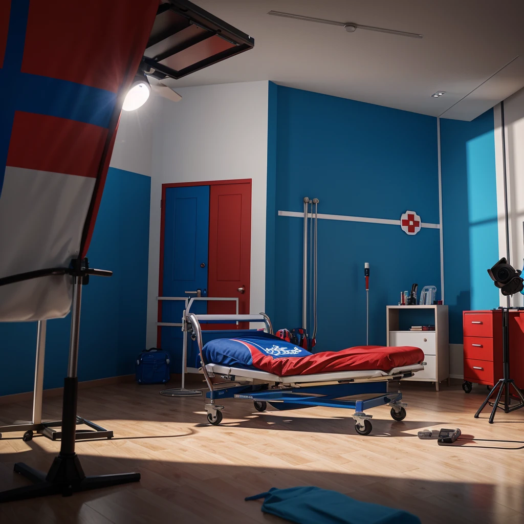 a stunning logo design for a prehospital care training center and civil protection organization, featuring a detailed medical star of life symbol with a patriotic and inspiring look, photorealistic 3d render, complex symmetrical design, bold red and blue colors, clean minimalist style, sense of strength and professionalism, perfect for branding and identity, best quality, 4k, ultra-detailed, realistic, photo-realistic, studio lighting, physically-based rendering, vivid colors