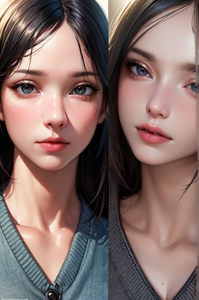 (masterpiece:1.3), (8k, Realistic, RAW Photos, Highest quality: 1.4), (One girl), Beautiful Face, (Realistic Face), (Black Hair), Beautiful hairstyle, Realistic eyes, Beautiful attention to detail, (Realistic Skin), Beautiful Skin, (sweater), Absurd, Charm, Ultra-high resolution, Ultra-realistic, Very detailed, Golden Ratio