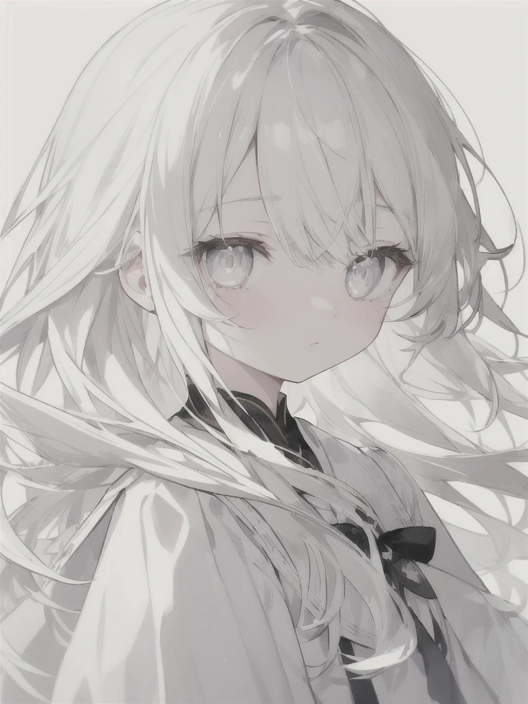 eyes white、真っWhite eyes、(White eyes)、White of the eyes、White skin、pure white、Lifeless、Anime Style、One person、One personの少女、off white色、off white、Girl、Light white hair、Hair color is off white、Thin hair white、Long Hair、Eye color is pale white、Pale white eyes、Off-white eyes、White eyes、真っWhite eyes、All of the eyes are off white、All-white girl、off white色のGirl、White background、White background、White room、There are highlights on the eyes、emotionless、cute、An endearing look、beautiful、eyes white