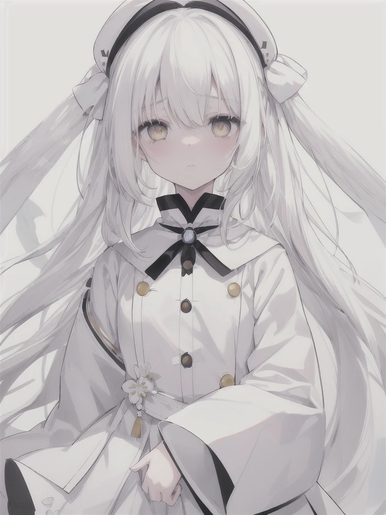 eyes white、真っWhite eyes、(White eyes)、White of the eyes、White skin、pure white、Lifeless、Anime Style、One person、One personの少女、off white色、off white、Girl、Light white hair、Hair color is off white、Thin hair white、Long Hair、Eye color is pale white、Pale white eyes、Off-white eyes、White eyes、真っWhite eyes、All of the eyes are off white、All-white girl、off white色のGirl、White background、White background、White room、There are highlights on the eyes、emotionless、cute、An endearing look、beautiful、eyes white