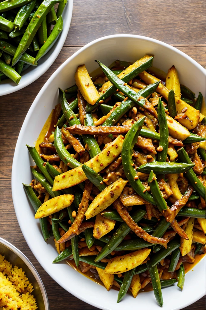 Bhindi fry food dish