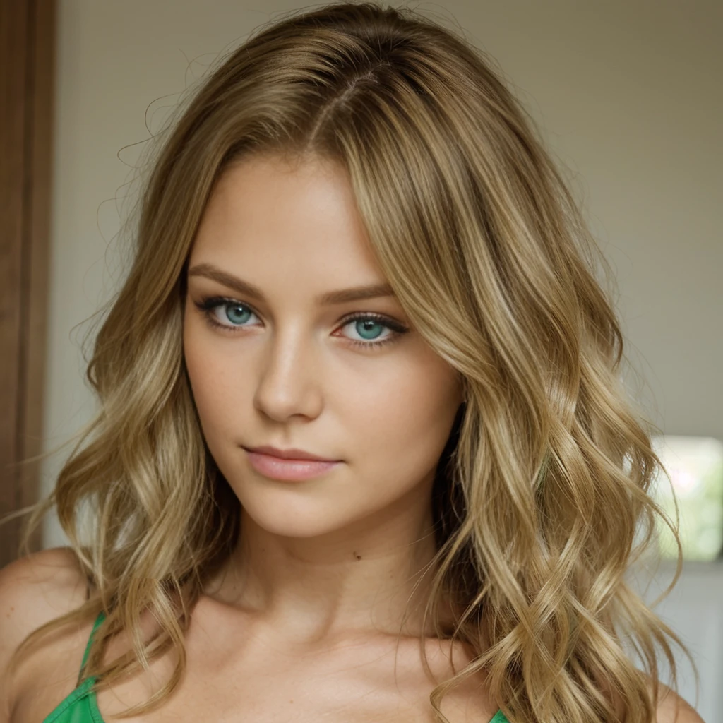 cheveux blond, yeux vert, wavy hair, cheveux long 