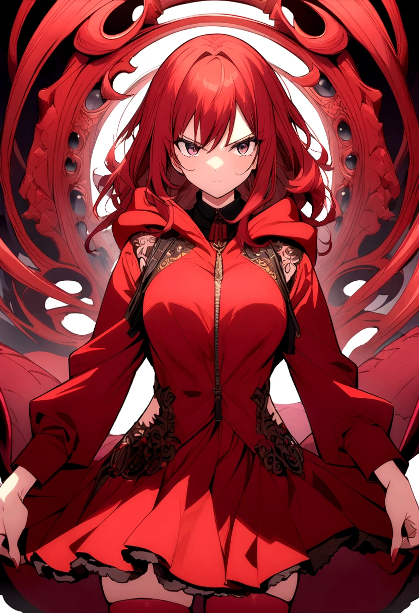 anime - style image of a woman in a red dress with a dragon like tail, anime style like fate/stay night, demon anime girl, rias gremory, crimson clothes, shalltear bloodfallen, crimson attire, badass anime 8 k, best anime 4k konachan wallpaper, detailed anime character art, crimson themed, vermillion, red aura full body 