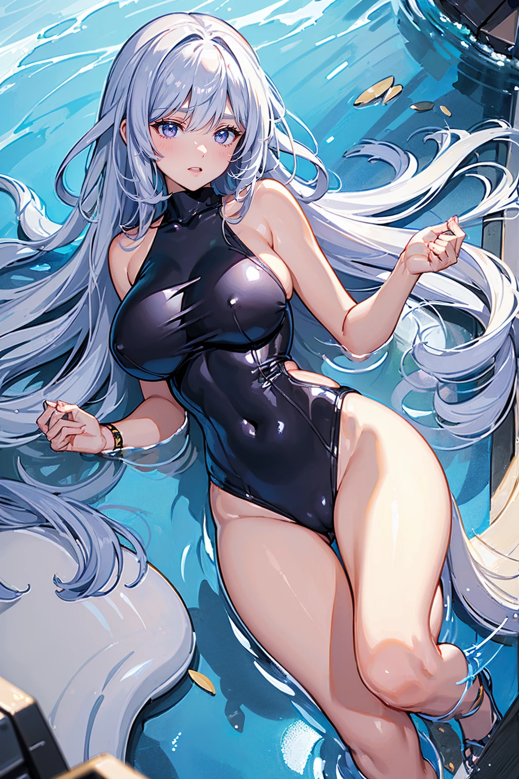 , ((perfect body))perfect hand, perfect leg,((super detailed skin))((glistening skin))(gleaming skin)sweat(ultra-detailed)(high resolution)(extremely detailed CG)
milf,large breasts,Beautiful illustrations, Highest quality, masterpiece,school swimsuit,blush,shiny skin, ((4girls+multiple girls))pool