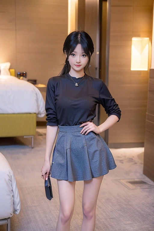 1 Girl,Perfect fingers,(RAW photos, best quality),(Practical, photo-Practical:1.3),Extremely refined,Astonishing,detailed,masterpiece,high resolution,(Best Illustration Award),(The best shadow),8K Ultra HD,Cute beauty,skirt