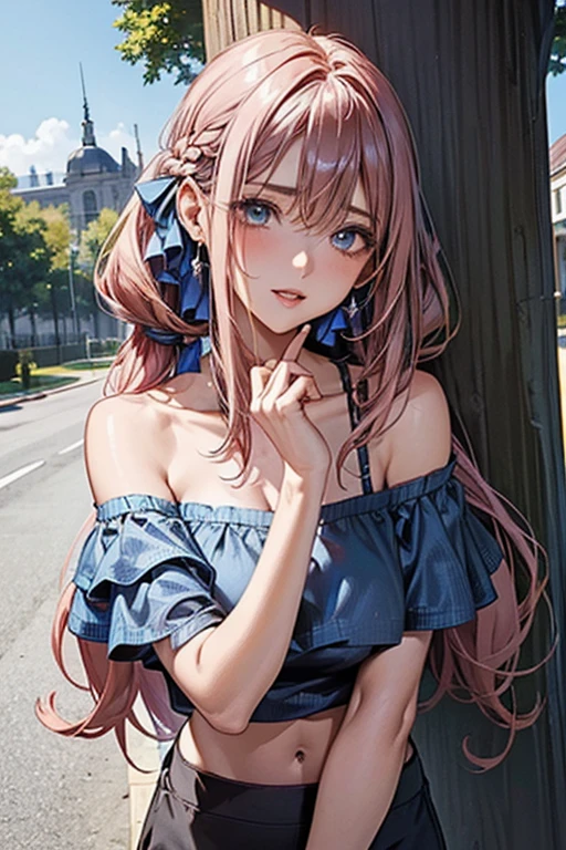 (Tabletop: 1.3), (Maximum resolution: 1.2), (Ultra HD TV: 1.2), Cinematic light, Ultra HD TV, (Detailed eyes and skin), (Detailed facial features), Hmph, 8k resolution, Sharp focus: 1.2, Perfect Style, Beautiful Face, Perfect body, Accurate, Anatomically correct, Highly detailed face and skin texture, Detailed eyes, Dark blue eyes, double eyelid, Thin eyebrows, Glitter Eyeliner: 1.2, Natural Cheeks, Glowing Skin, Fair skin: 1.2, Shiny little necklace and earrings, (Glossy Lips: 1.4), break, First Person View, (She is a very cute female teacher), (Pink lace panties), (Captivating smile: 1.2), ((Pure and cute girl:1.3)), (Long Wavy Hair), (Light Brown Hair:1.2), (Cowboy Shot: 1.2), break, ((Very close relationship: 1.2)), Medium large breasts, ((View your viewers:1.2)), ((Hot Spring Trip:1.2)), ((Bend your knees and open your legs wide:1.2)), (From the side:1.2),Low angle shot,Sleeveless sweater Tight Jeans Skirt