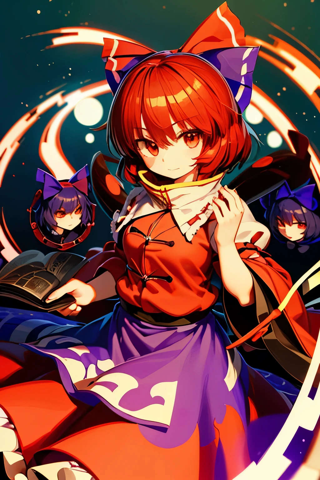 masterpiece, best quality, extremely detailed, anime,(((touhou project))),1girl,(((sekibanki))),red short hair,