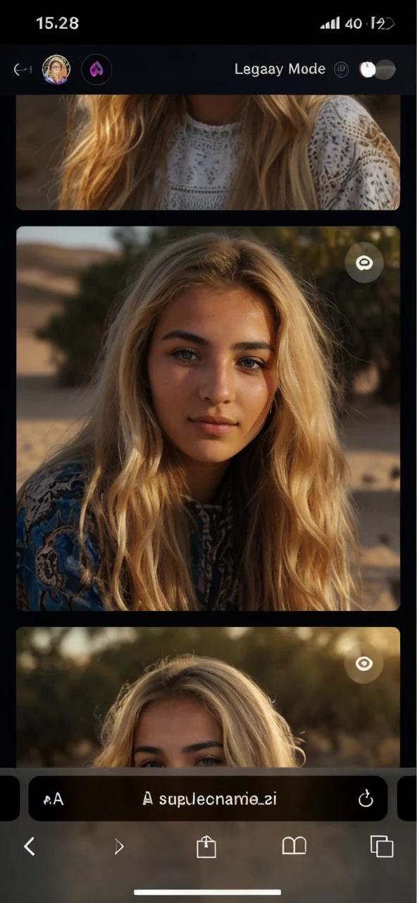 Une jeune fille blonde algerienne sur in chameau dans le dessert prenant un selfie 