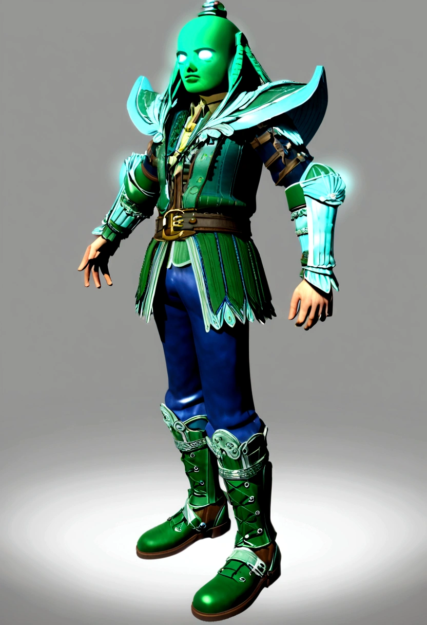 Una capibara 3D vestido de guardaparque 3D chaleco verde botas y pantalon azul y su casco blanco3D