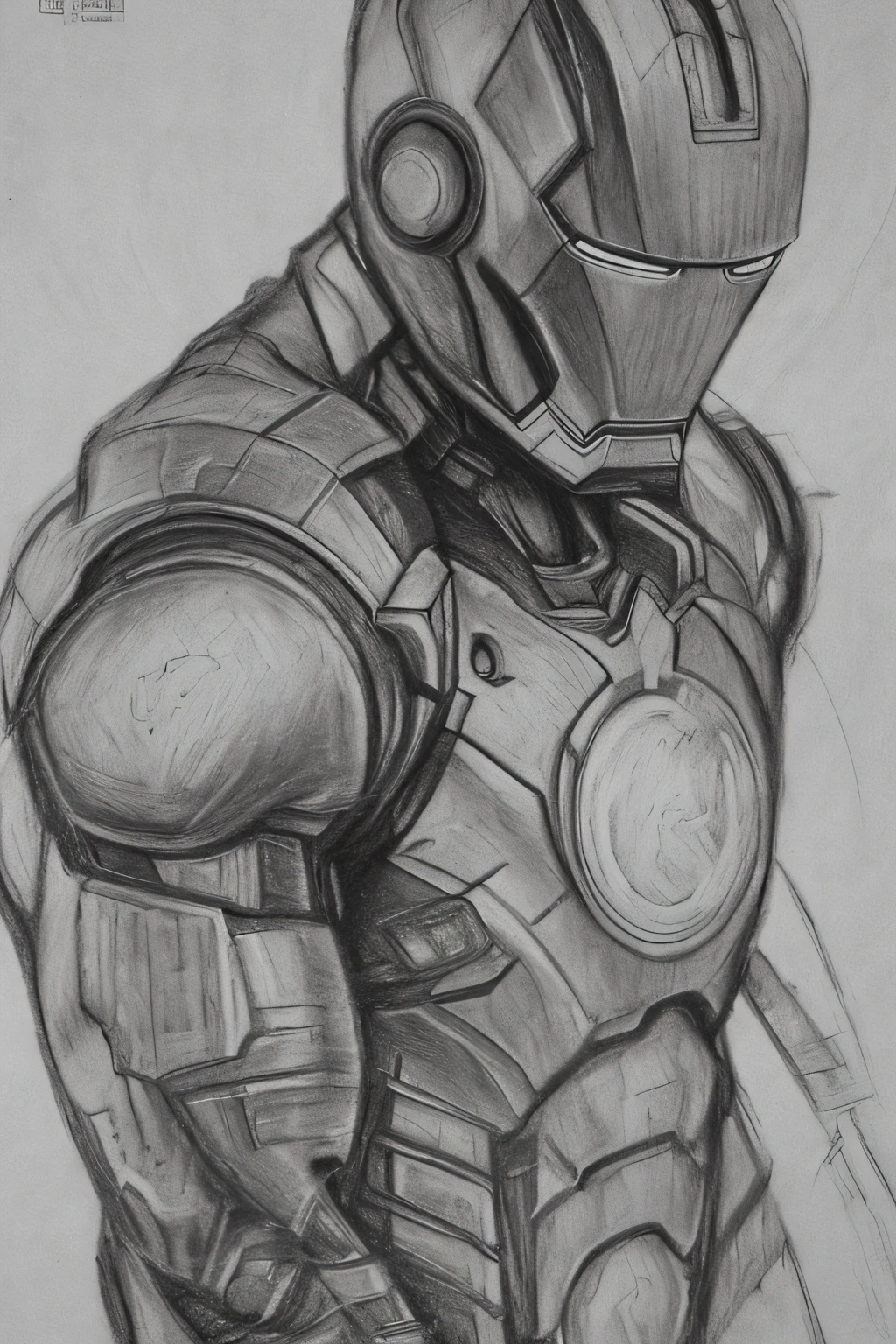 painting of iron man, realistic sketch, hyperrealistic sketch, detailed pencil sketch, Pencil sketch, realistic digital drawing, detailed sketch drawing, highly detailed portrait, detailed 4 k drawing, pencil drawing, highly detailed sketch, Realistic drawing, extremely detailed portrait, detailed but rough, pencil drawing illustration, realism drawing, detailed sketch, sketch art,((High quality, Masterpiece:1.4)), ((Full body)), Messy drawings, Messy charcoal spots, Unfinished sketch, Painting in charcoal style, Sketchbook drawing, sketchbook。((Paper material background)), Realistic charcoal line, Imperfect drawing, Charcoal shavings, Charcoal production line, imperfections, Realistic, errors, no pixels