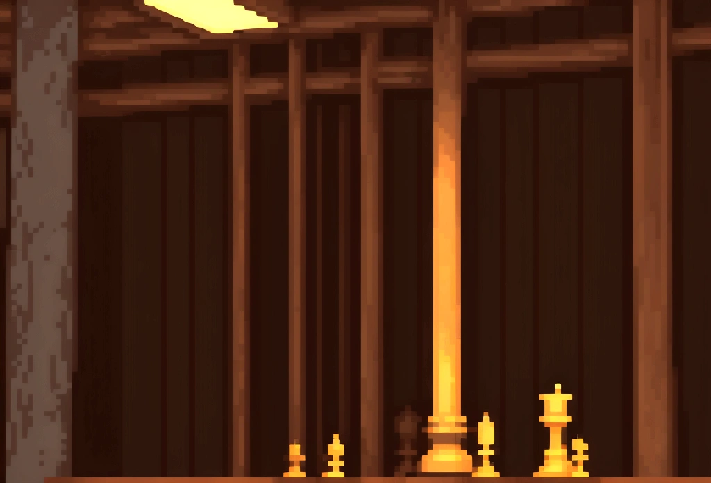 On the board is a vertical adventure map.4There are two chess pieces